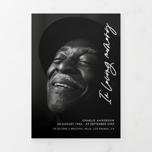 In liefdevolle herinnering Modern Memorial 7-foto  Drieluik Programma (Cover)