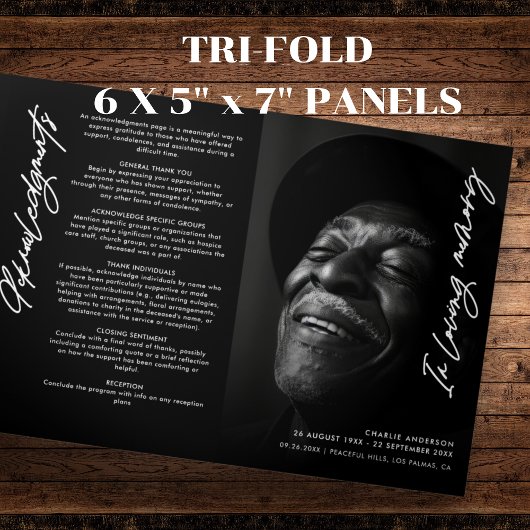 In liefdevolle herinnering Modern Memorial 7-foto  Drieluik Programma