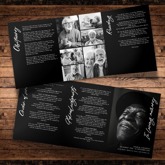 In liefdevolle herinnering Modern Memorial 7-foto  Drieluik Programma