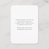 In liefdevolle herinnering Modern Memorial Wallet  Informatiekaartje (Achterkant)