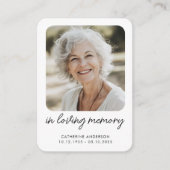 In liefdevolle herinnering Modern Memorial Wallet  Informatiekaartje (Voorkant)