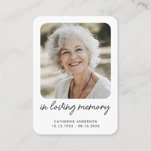 In liefdevolle herinnering Modern Memorial Wallet  Informatiekaartje (Voorkant)