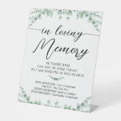 In liefdevolle herinnering Modern Wedding Greenery Reclamebord Met Voetstuk (Voorkant)