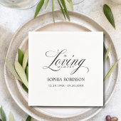 In liefdevolle herinnering moderne elegante script servet