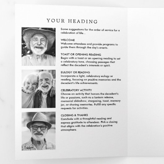 In liefdevolle herinnering moderne minimale 14-fot drieluik programma (Binnenzijde eerst)