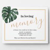 In liefdevolle herinnering Monstera Leaf Wedding S Fotoplaat (Voorkant)