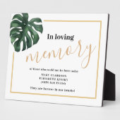 In liefdevolle herinnering Monstera Leaf Wedding S Fotoplaat (Zijkant)