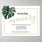 In liefdevolle herinnering Monstera Leaf Wedding S Poster (Voorkant)