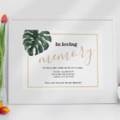 In liefdevolle herinnering Monstera Leaf Wedding S Poster