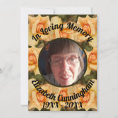 In liefdevolle herinnering Oranje Roos omzoomd fot Kaart (Voorkant)