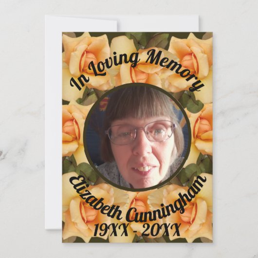 In liefdevolle herinnering Oranje Roos omzoomd fot Kaart (Voorkant)