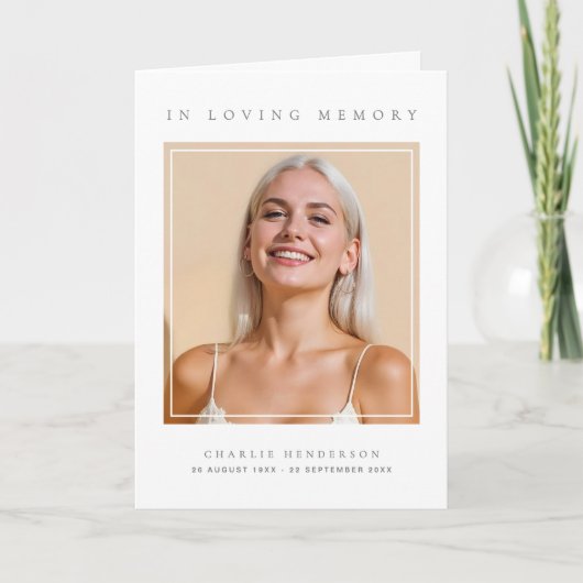 In liefdevolle herinnering overlijdensbericht mini programma (Voorkant)