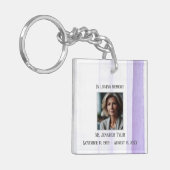 In liefdevolle herinnering Paarse begrafenismonume Sleutelhanger (Voorkant Links)