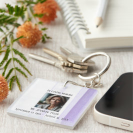 In liefdevolle herinnering Paarse begrafenismonume Sleutelhanger