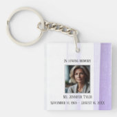 In liefdevolle herinnering Paarse begrafenismonume Sleutelhanger (Voorkant)