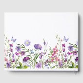 In liefdevolle herinnering Paarse wilde bloemen Gastenboek (Achterkant)