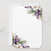 In liefdevolle herinnering Paarse witte bloemenfot Kaart (Achterkant)