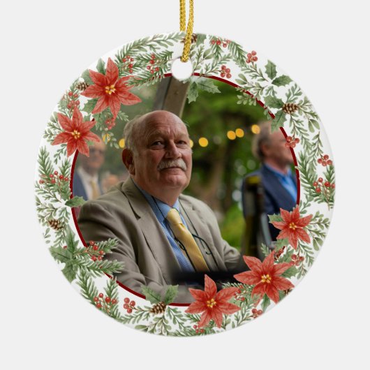In liefdevolle herinnering papa Afbeelding Red Mem Keramisch Ornament (Voorkant)