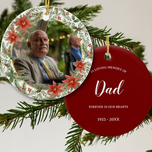 In liefdevolle herinnering papa Afbeelding Red Mem Keramisch Ornament