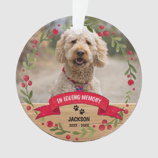 In liefdevolle herinnering Pet Memorial 2-foto Kee Ornament (voorkant)