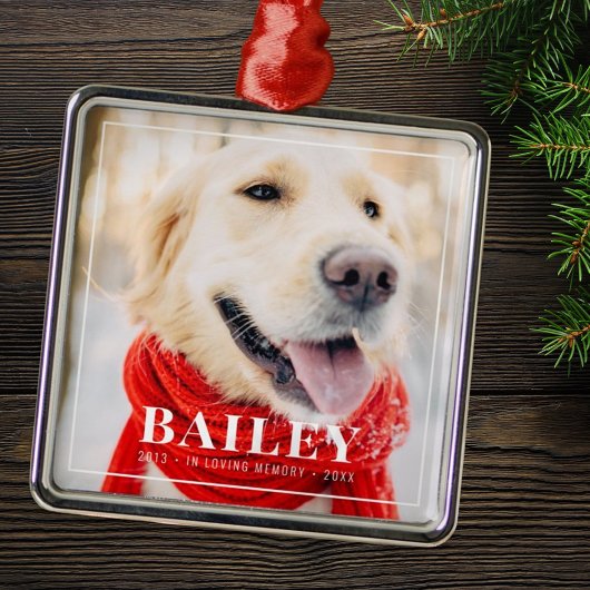 In liefdevolle herinnering Pet Memorial ingelijst  Metalen Ornament