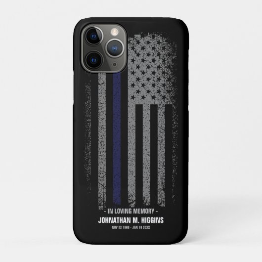In liefdevolle herinnering Politie Dun Blauwe Lijn Case-Mate iPhone Case (Achterkant)