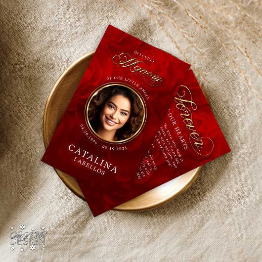 In liefdevolle herinnering Red Roses overlijdensge Kaart