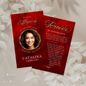 In liefdevolle herinnering Red Roses overlijdensge Kaart