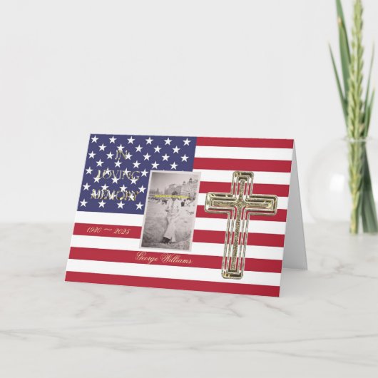 In liefdevolle herinnering Religieuze Gouden Kruis Kaart (Voorkant)