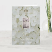 In liefdevolle herinnering religieuze kruis bloeme aankondiging (Voorkant)