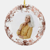 In liefdevolle herinnering Roos Folie Foto Memoria Keramisch Ornament (Achterkant)