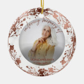 In liefdevolle herinnering Roos Folie Foto Memoria Keramisch Ornament (Voorkant)