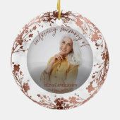 In liefdevolle herinnering Roos Folie Foto Memoria Keramisch Ornament (Achterkant)