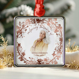 In liefdevolle herinnering Roos Folie Foto Memoria Metalen Ornament