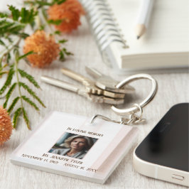 In liefdevolle herinnering roze begrafenis gedenkt sleutelhanger