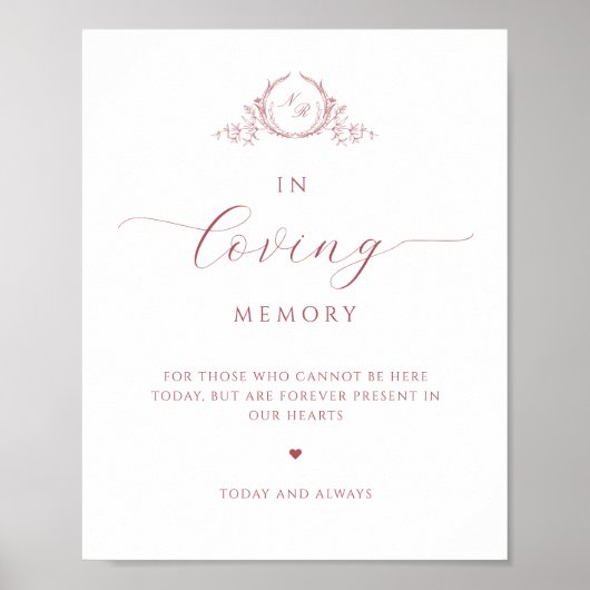 In liefdevolle herinnering, Script Monogram Bourgo Poster (Voorkant)