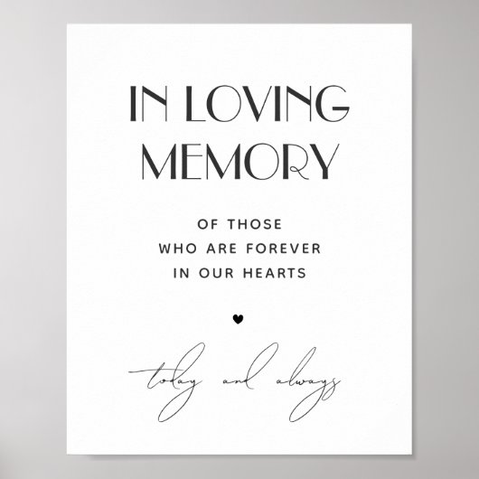 In liefdevolle herinnering teken. Zwart-wit bruilo Poster (Voorkant)