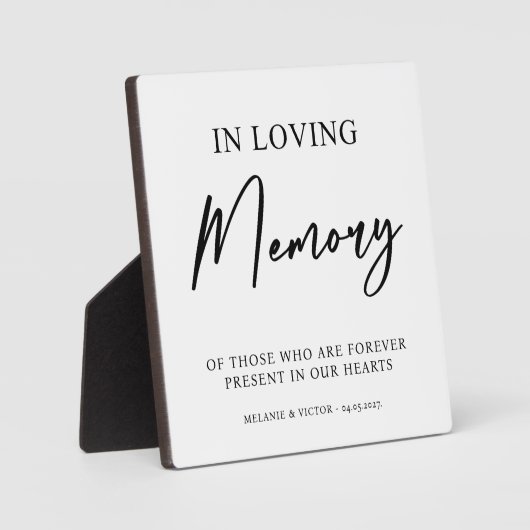 In liefdevolle herinnering Trouwbord Fotoplaat (Voorkant)