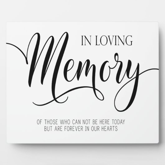 In liefdevolle herinnering Trouwbord Tafelblad Pla Fotoplaat (Voorkant)