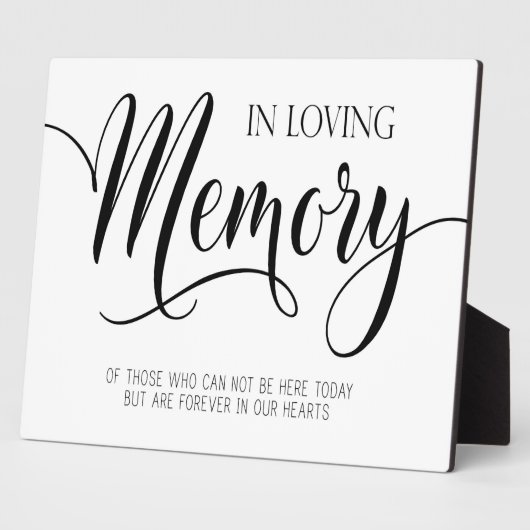 In liefdevolle herinnering Trouwbord Tafelblad Pla Fotoplaat (Zijkant)