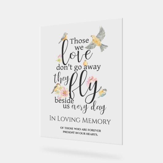 In liefdevolle herinnering Trouwtafel Memorial Acryl Bord (Hoek)