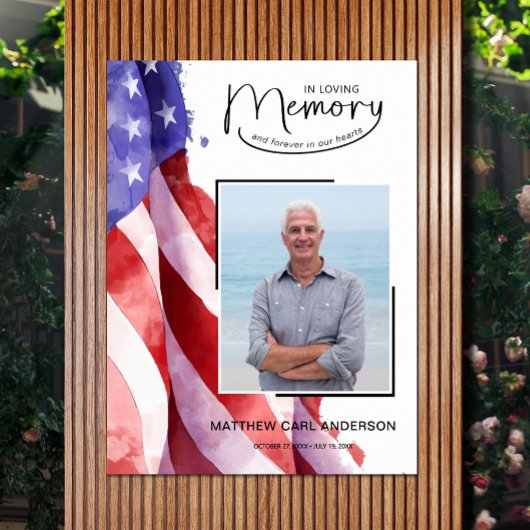 In liefdevolle herinnering US Flag Funeral Memoria Poster