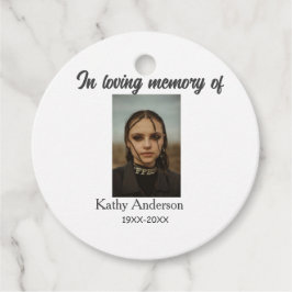 In liefdevolle herinnering van add naam gedenkteke bedankjes labels