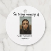 In liefdevolle herinnering van add naam gedenkteke bedankjes labels (Achterkant)