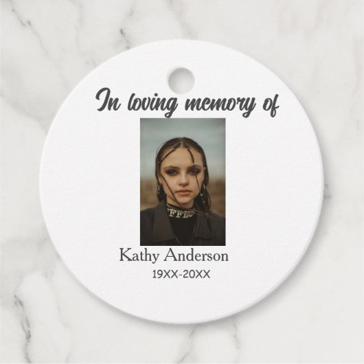 In liefdevolle herinnering van add naam gedenkteke bedankjes labels (Voorkant)