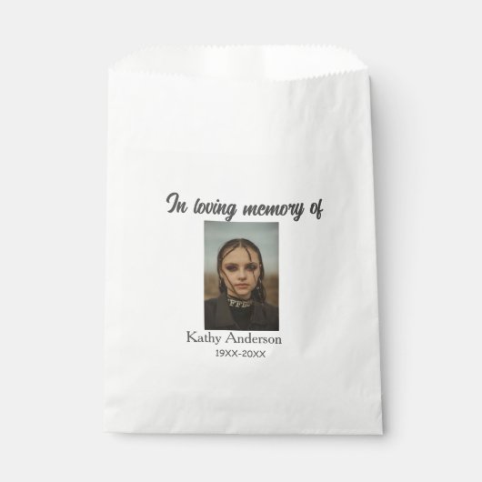 In liefdevolle herinnering van add naam gedenkteke bedankzakje (Voorkant)