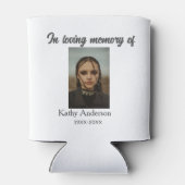 In liefdevolle herinnering van add naam gedenkteke blikjeskoeler (Achterkant)