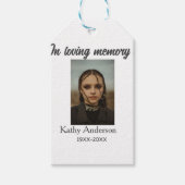 In liefdevolle herinnering van add naam gedenkteke cadeaulabel (Voorkant)