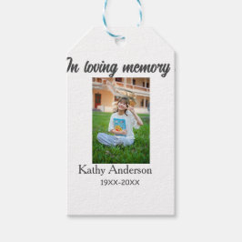 In liefdevolle herinnering van add naam gedenkteke cadeaulabel