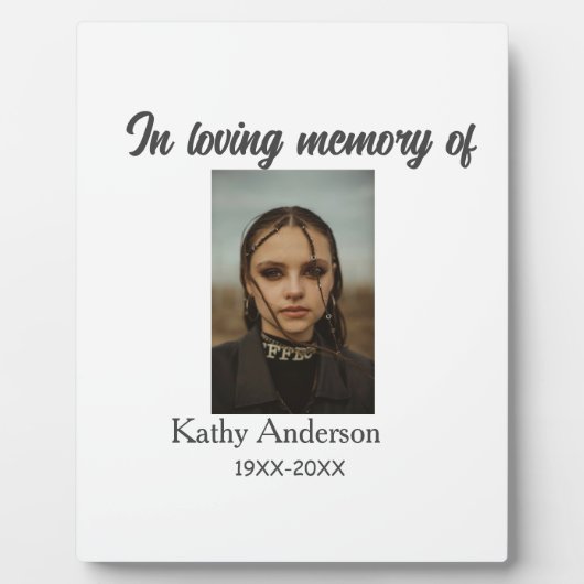 In liefdevolle herinnering van add naam gedenkteke fotoplaat (Voorkant)